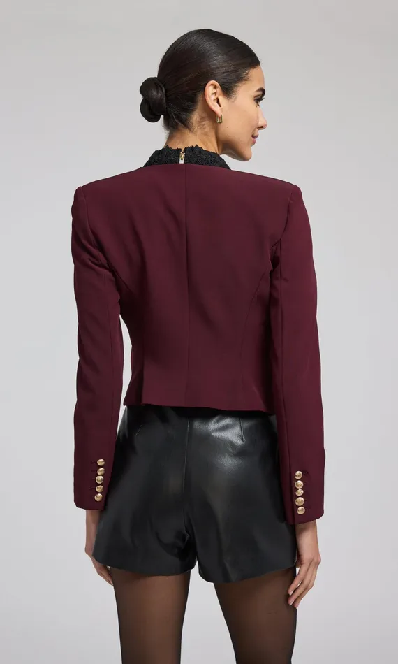 Women Generation Love Clothing Blazers and Jackets Olempia Crepe Blazer Malbec