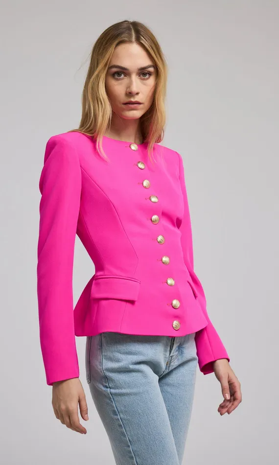 Women Generation Love Clothing Blazers and Jackets Ophelia Crepe Blazer Magenta