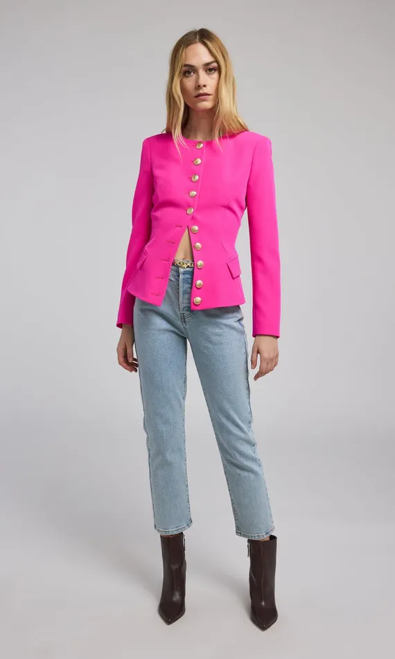 Women Generation Love Clothing Blazers and Jackets Ophelia Crepe Blazer Magenta