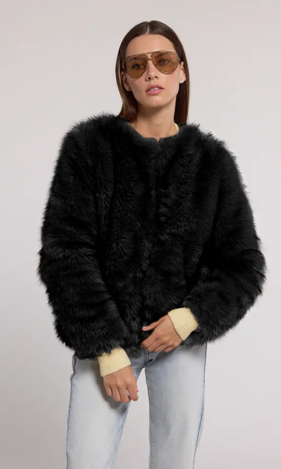 Women Generation Love Clothing Outerwear Lucas Faux Fur Jacket Black