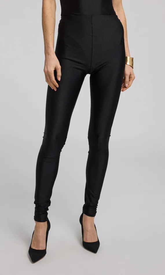 Women Generation Love Clothing Pants Jeffi Shiny Jersey Legging Black