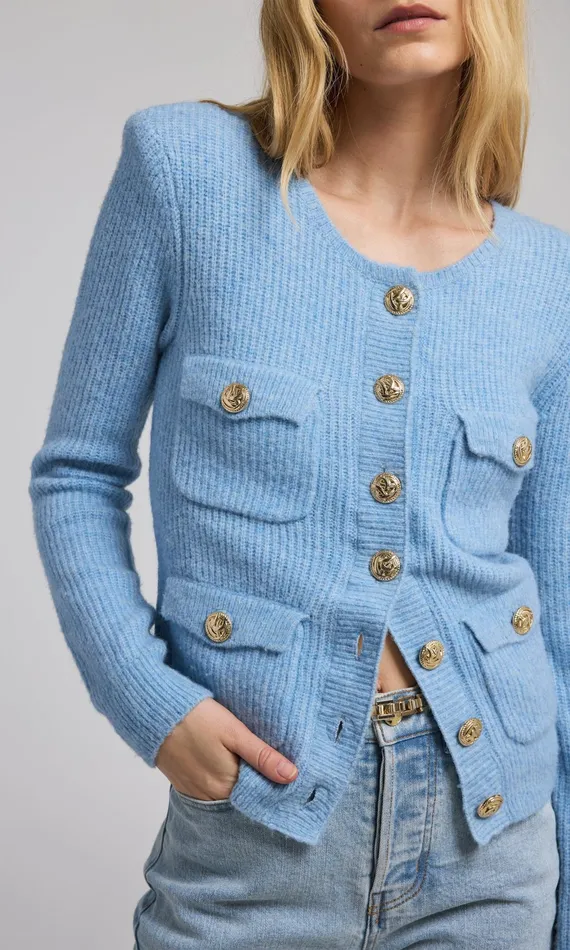 Women Generation Love Clothing Sweaters and Sweatshirts Ellison Rib Cardigan Blue Women Generation Love Clothing Sweaters and Sweatshirts Ellison Rib Cardigan Blue