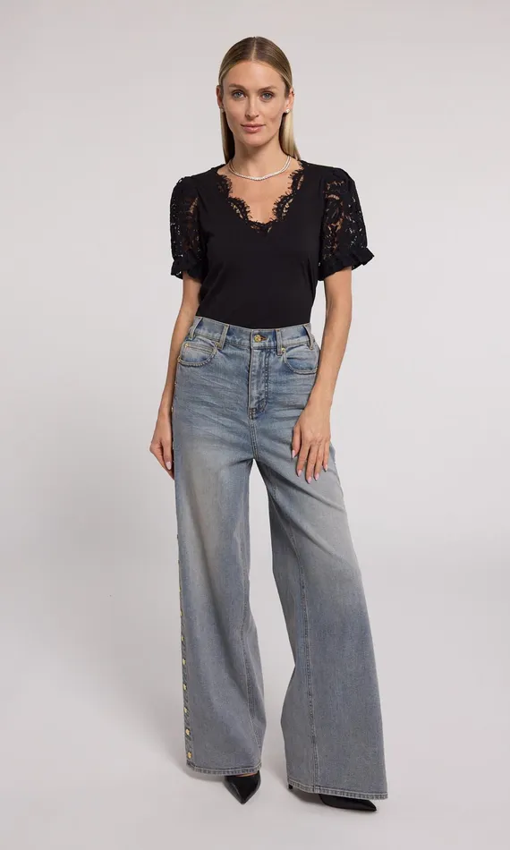 Women Generation Love Clothing Tops Jess Lace Combo Top Black Women Generation Love Clothing Tops Jess Lace Combo Top Black