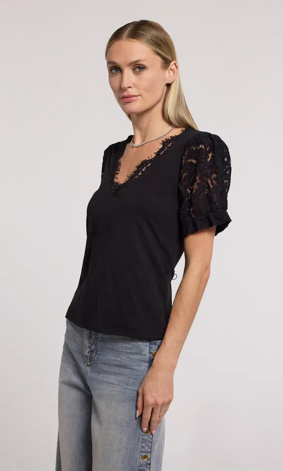 Women Generation Love Clothing Tops Jess Lace Combo Top Black Women Generation Love Clothing Tops Jess Lace Combo Top Black