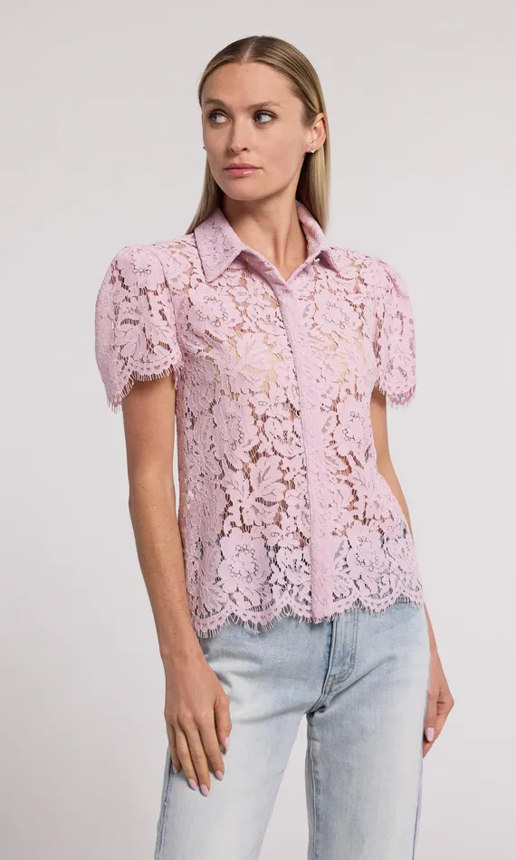 Women Generation Love Clothing Tops Murphy Lace Shirt Powder Pink