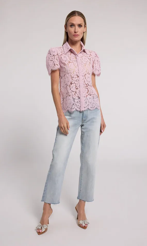 Women Generation Love Clothing Tops Murphy Lace Shirt Powder Pink