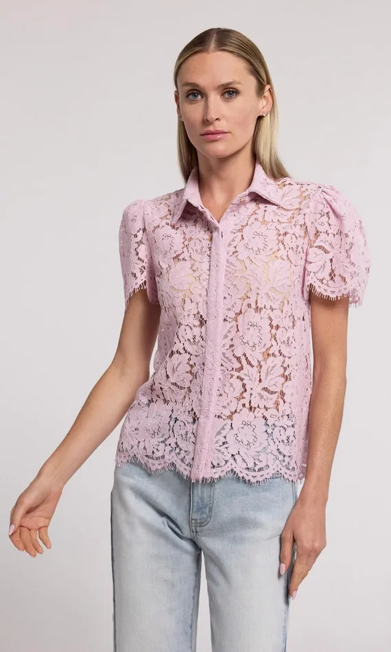 Women Generation Love Clothing Tops Murphy Lace Shirt Powder Pink