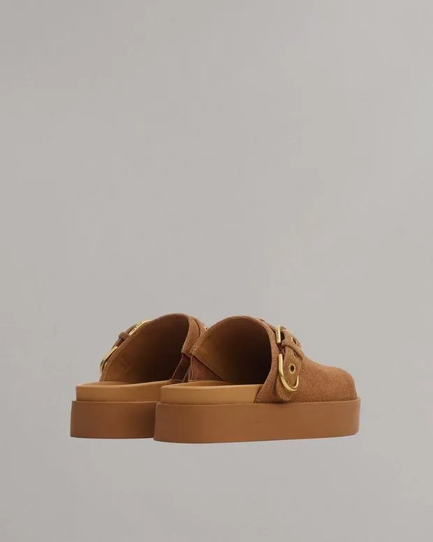 Women Geo Suede Platform Mules Brownwood Suede Flats rag and bone