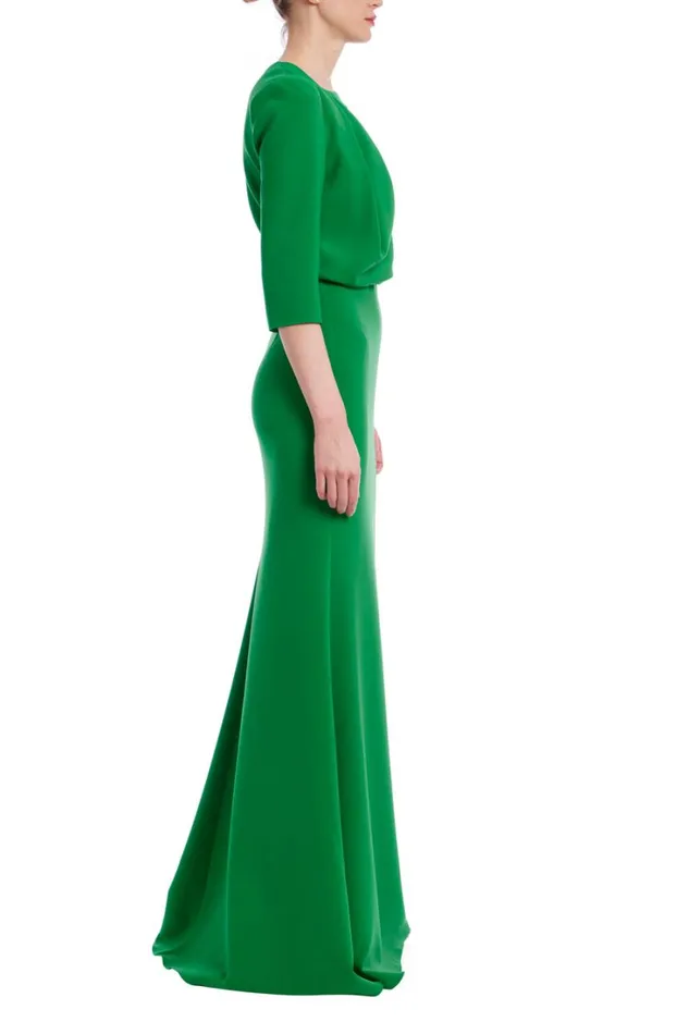 Women Gowns Badgley Mischka Draped Bodice Gown Cobalt