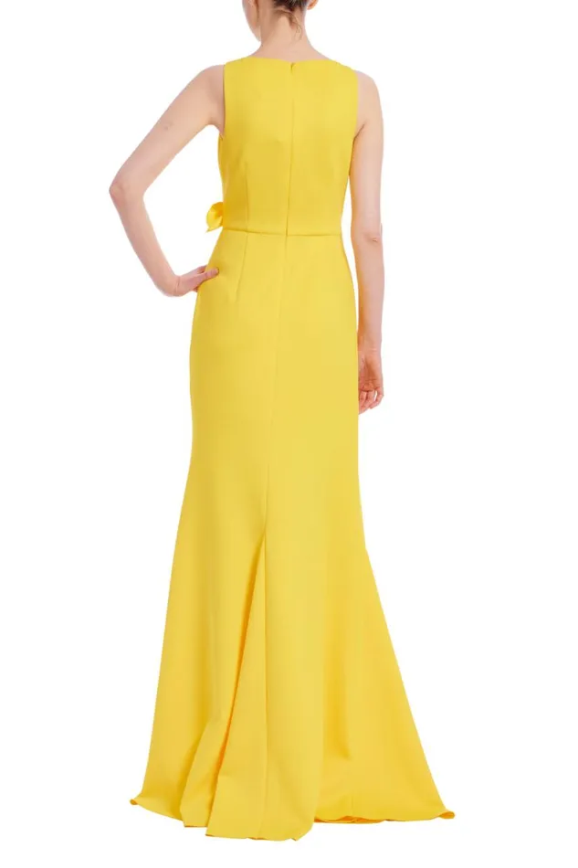 Women Gowns Badgley Mischka Sleeveless High Low Gown Yellow