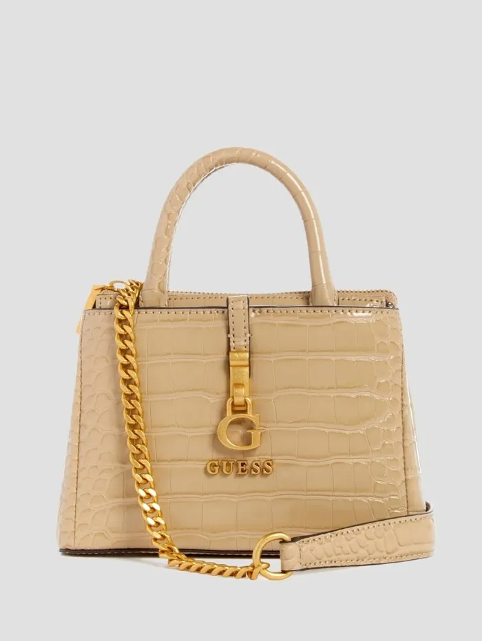 Women GUESS G James Mini Satchel Taupe Handbags