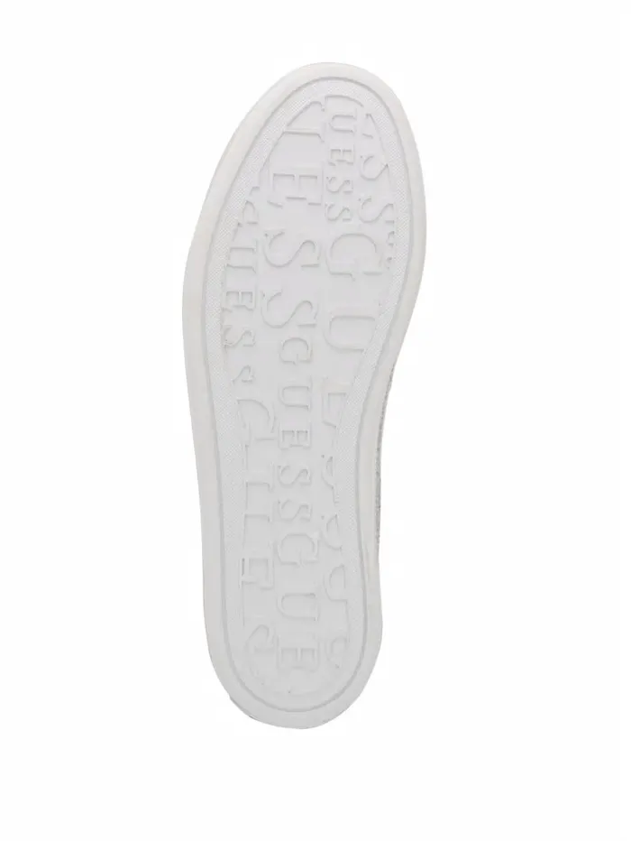 Women GUESS Gelsen Rhinestone Logo LowTop Sneakers Silver 040 Sneakers