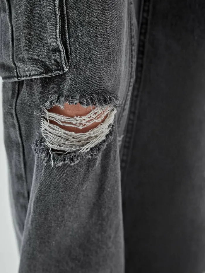 Women GUESS GUESS Originals Kit Cargo Distressed Jeans Go Washed Grey Bottoms Women GUESS GUESS Originals Kit Cargo Distressed Jeans Go Washed Grey Bottoms