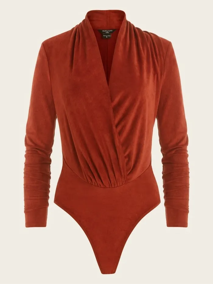 Women GUESS Hudson Bodysuit Dark Jam Red Tops Women GUESS Hudson Bodysuit Dark Jam Red Tops