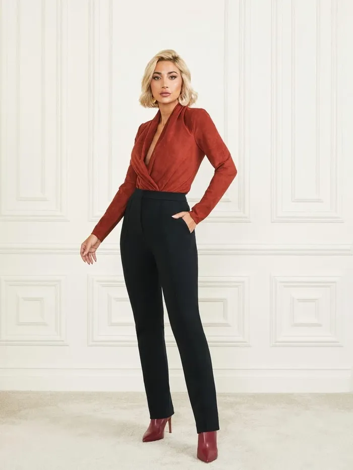 Women GUESS Hudson Bodysuit Dark Jam Red Tops Women GUESS Hudson Bodysuit Dark Jam Red Tops