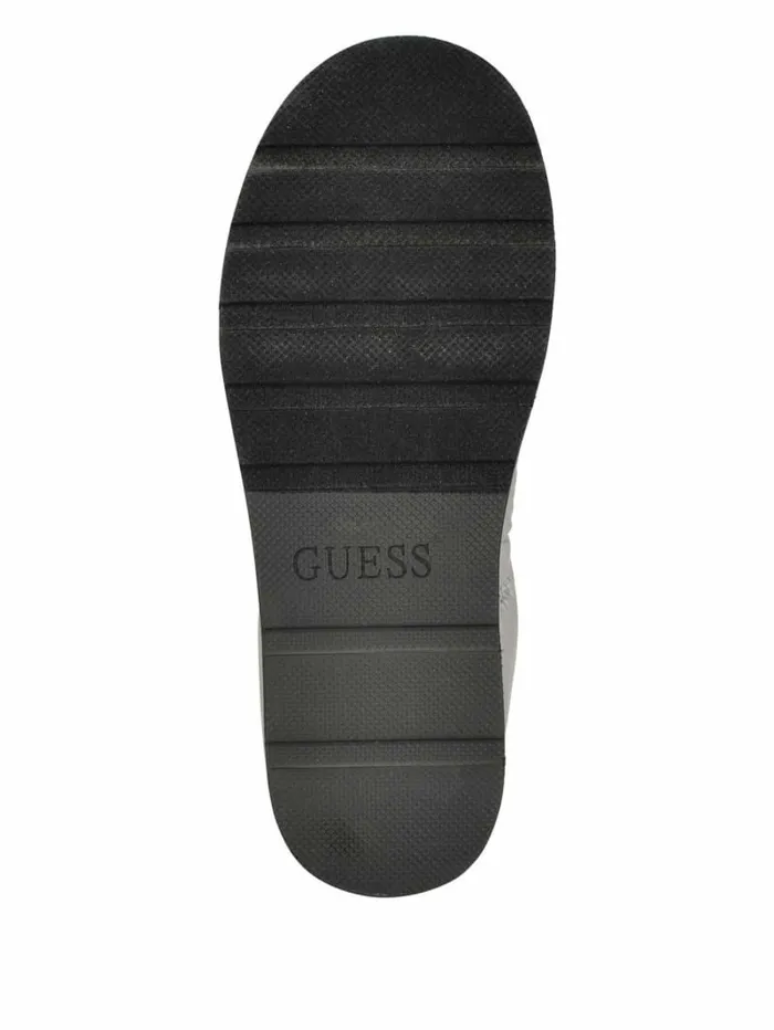 Women GUESS Jilona Metallic Platform Fur Booties Pewter Boots and Booties