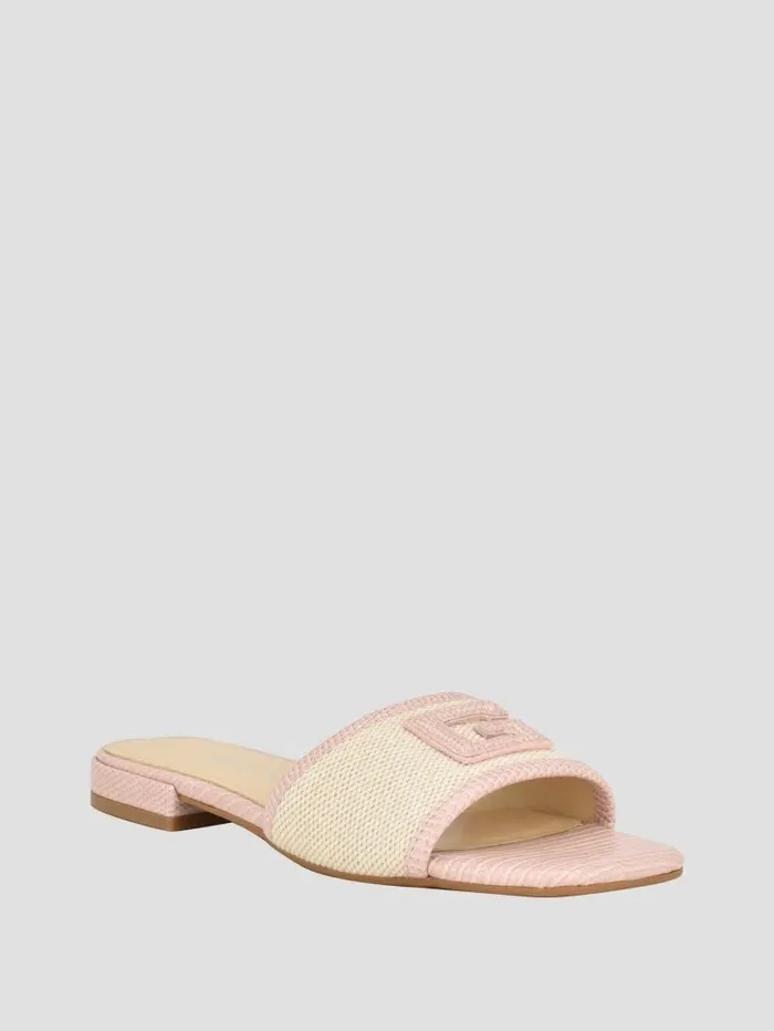 Women GUESS Tampa Signature G Sandals Light Natural 110 Sandals