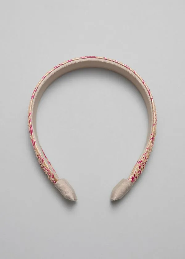 Women Hair Accessories and Other Stories Braided Straw Headband Strawandpink