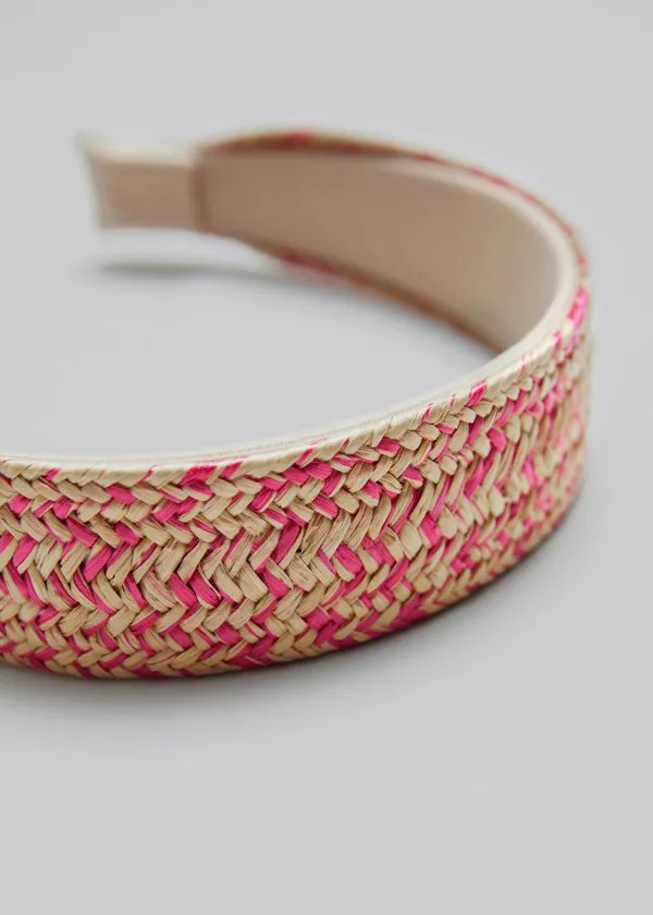 Women Hair Accessories and Other Stories Braided Straw Headband Strawandpink Women Hair Accessories and Other Stories Braided Straw Headband Strawandpink