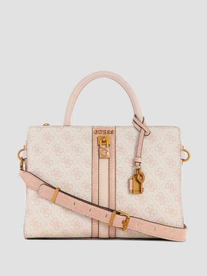Women Handbags GUESS Ginevra Logo Elite Society Satchel Blush Logo