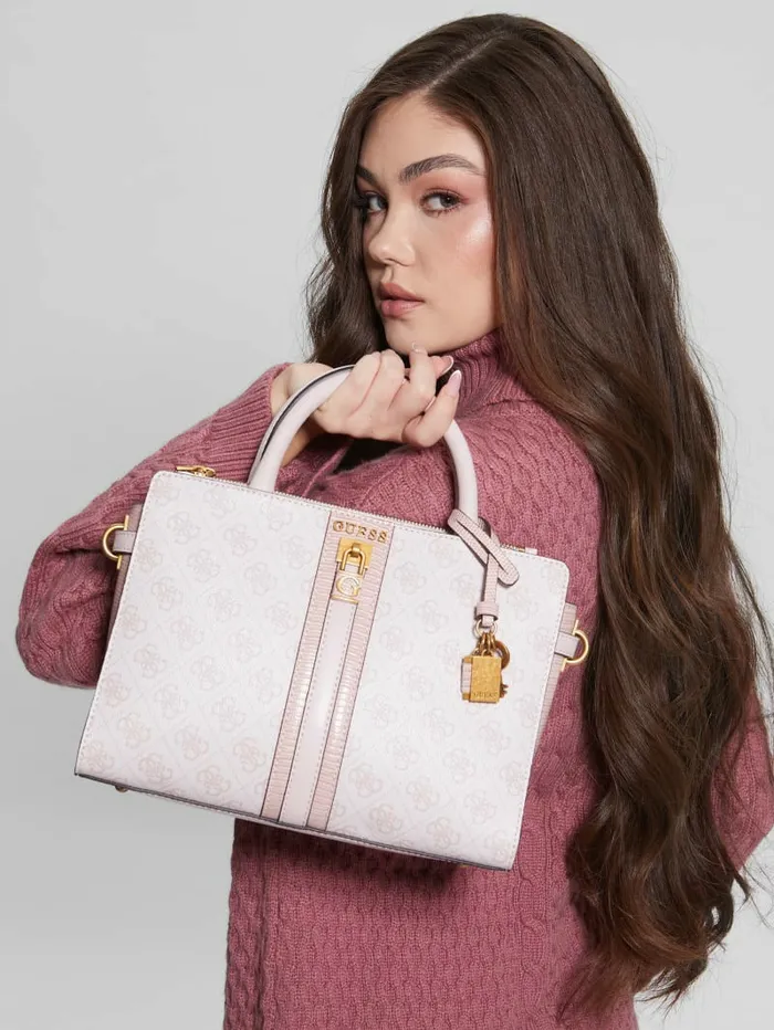 Women Handbags GUESS Ginevra Logo Elite Society Satchel Blush Logo