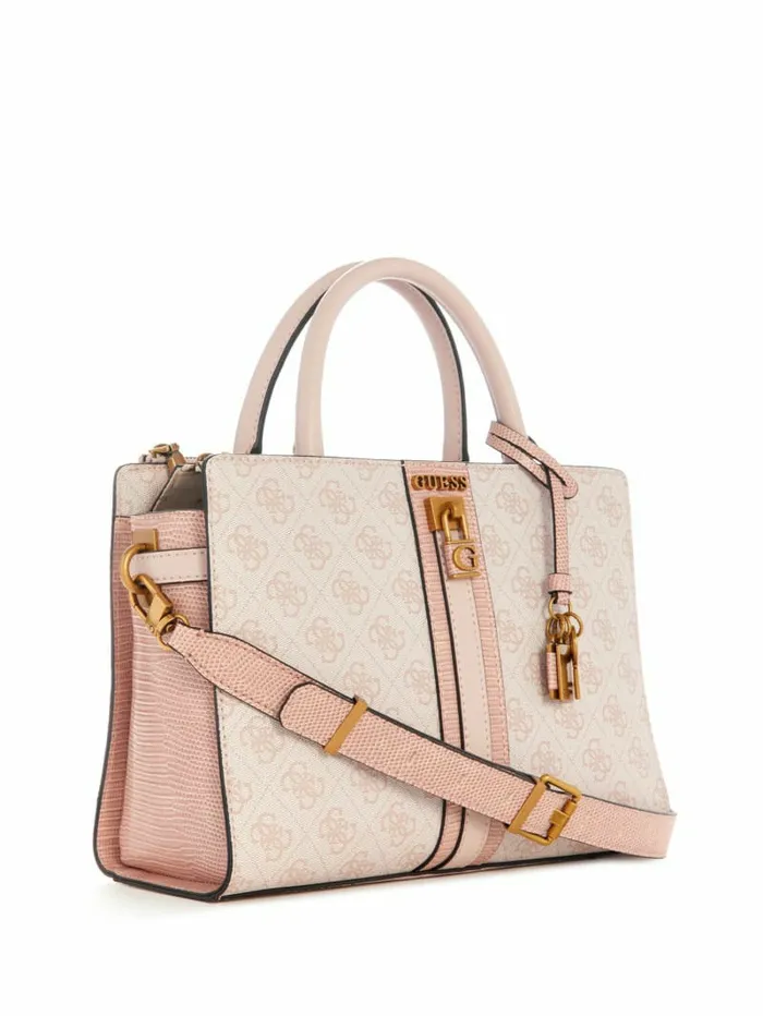 Women Handbags GUESS Ginevra Logo Elite Society Satchel Blush Logo