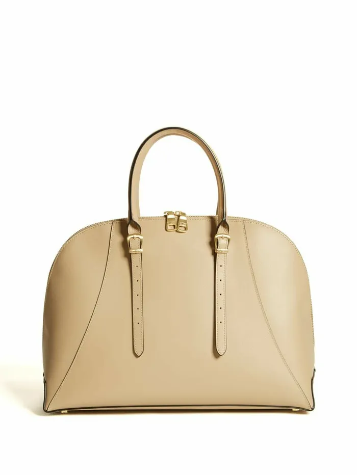 Women Handbags GUESS Lady Luxe Dome Satchel Taupe Women Handbags GUESS Lady Luxe Dome Satchel Taupe