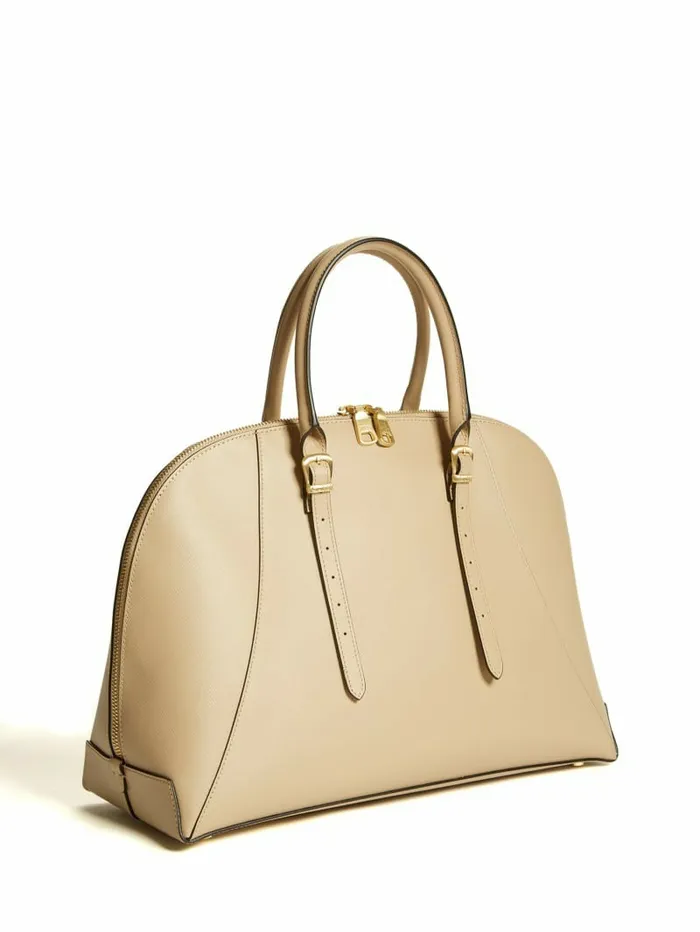 Women Handbags GUESS Lady Luxe Dome Satchel Taupe Women Handbags GUESS Lady Luxe Dome Satchel Taupe