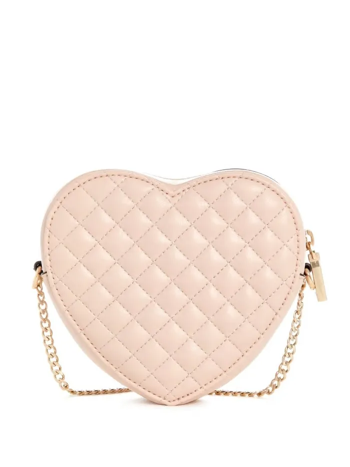 Women Handbags GUESS Rianee Heart Crossbody Bag Pale Pink Women Handbags GUESS Rianee Heart Crossbody Bag Pale Pink