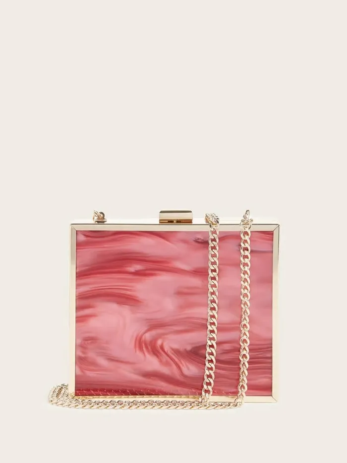 Women Handbags GUESS Sutton Box Clutch Red