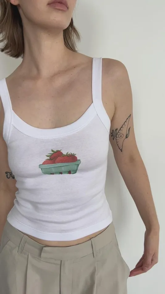 Women Harley Tank Strawberries Lisa Says Gah Sleeveless Tops
