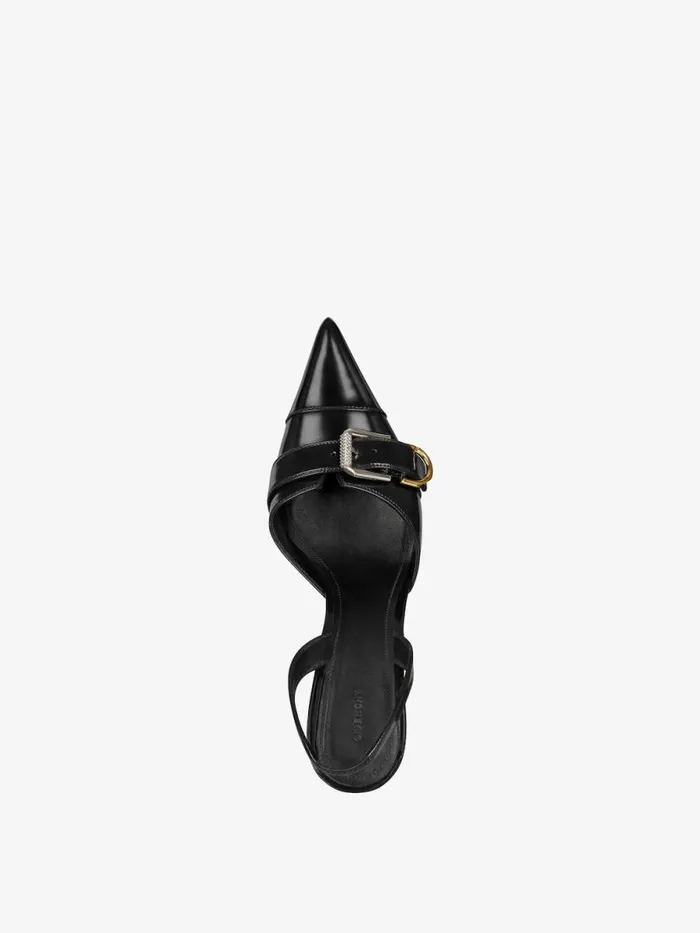 Women Heels Givenchy Voyou Slingbacks In Leather Black Women Heels Givenchy Voyou Slingbacks In Leather Black