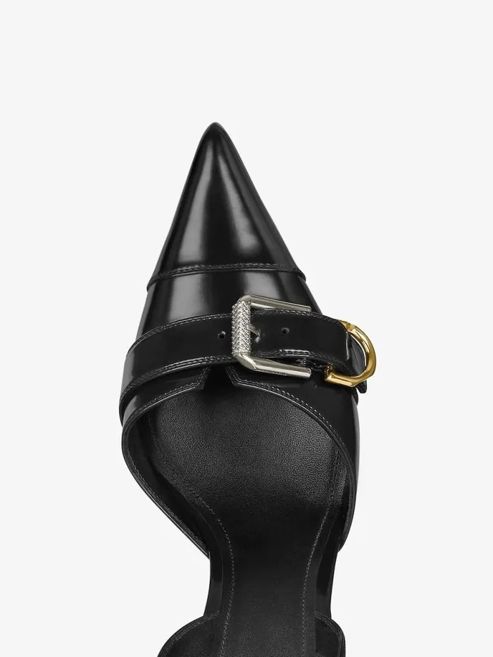 Women Heels Givenchy Voyou Slingbacks In Leather Black Women Heels Givenchy Voyou Slingbacks In Leather Black