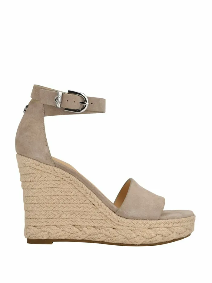 Women Hidy Suede Espadrille Wedges Taupe Sandals GUESS Women Hidy Suede Espadrille Wedges Taupe Sandals GUESS