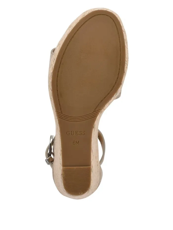 Women Hidy Suede Espadrille Wedges Taupe Sandals GUESS Women Hidy Suede Espadrille Wedges Taupe Sandals GUESS