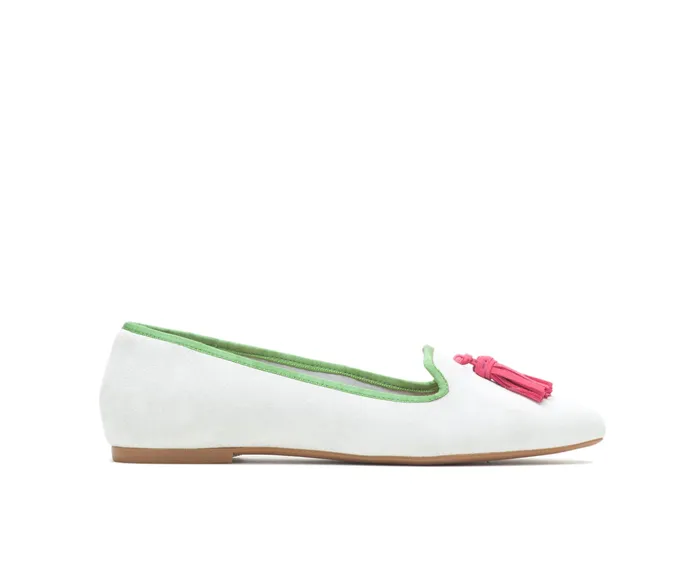Women Hush Puppies Sadie Tassel SlipOn Vapor Grey Suede Flats and SlipOns