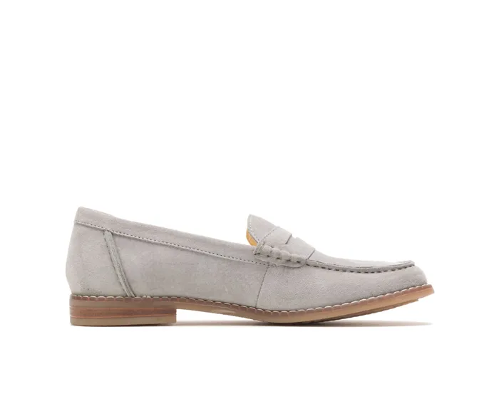 Women Hush Puppies Wren Loafer Frost Grey Suede Loafers