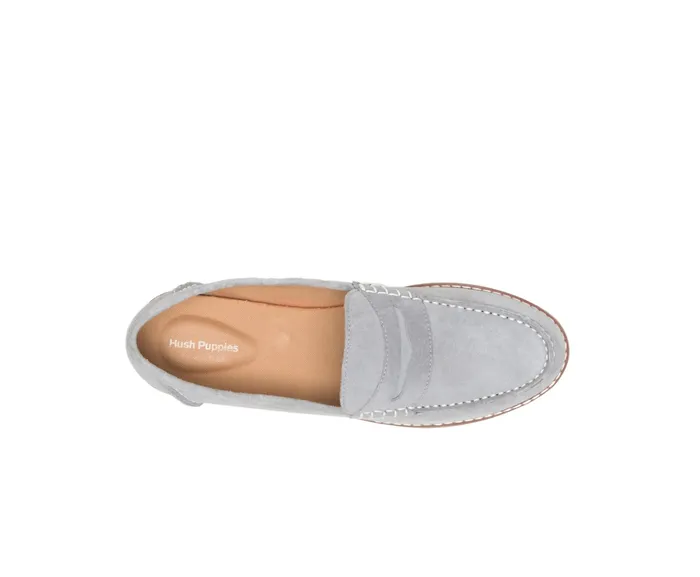 Women Hush Puppies Wren Loafer Frost Grey Suede Loafers