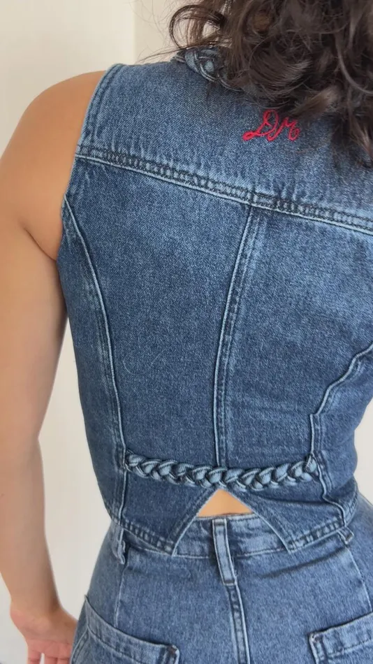 Women Isla Denim Vest Vintage Wash Lisa Says Gah Tops
