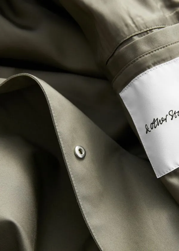 Women Jackets and Coats and Other Stories Aline FunnelNeck Jacket Khaki Green