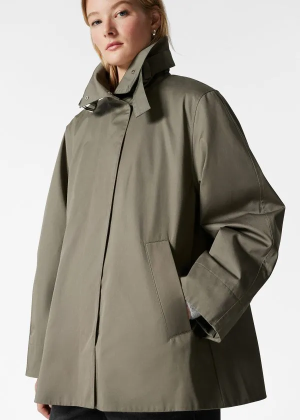 Women Jackets and Coats and Other Stories Aline FunnelNeck Jacket Khaki Green