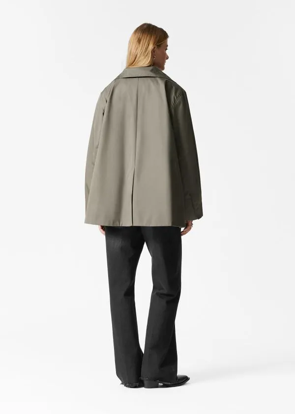 Women Jackets and Coats and Other Stories Aline FunnelNeck Jacket Khaki Green