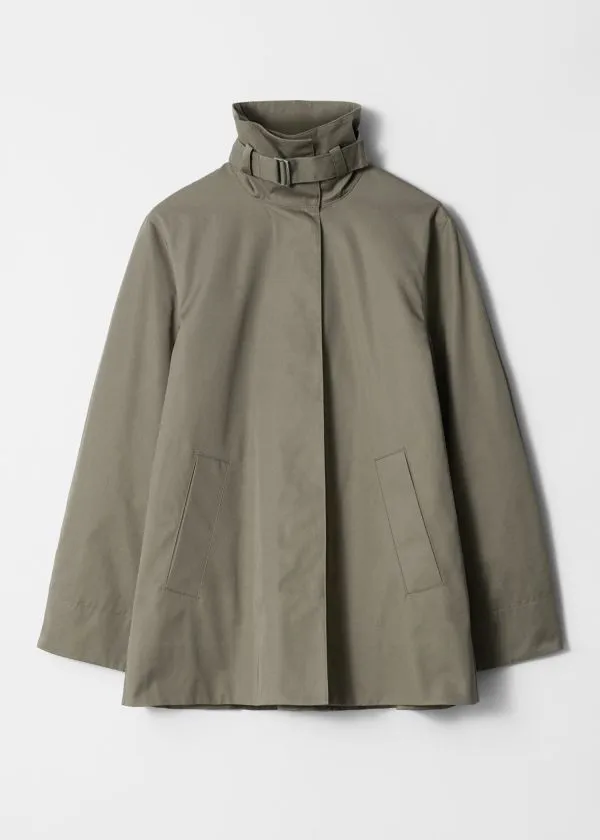 Women Jackets and Coats and Other Stories Aline FunnelNeck Jacket Khaki Green