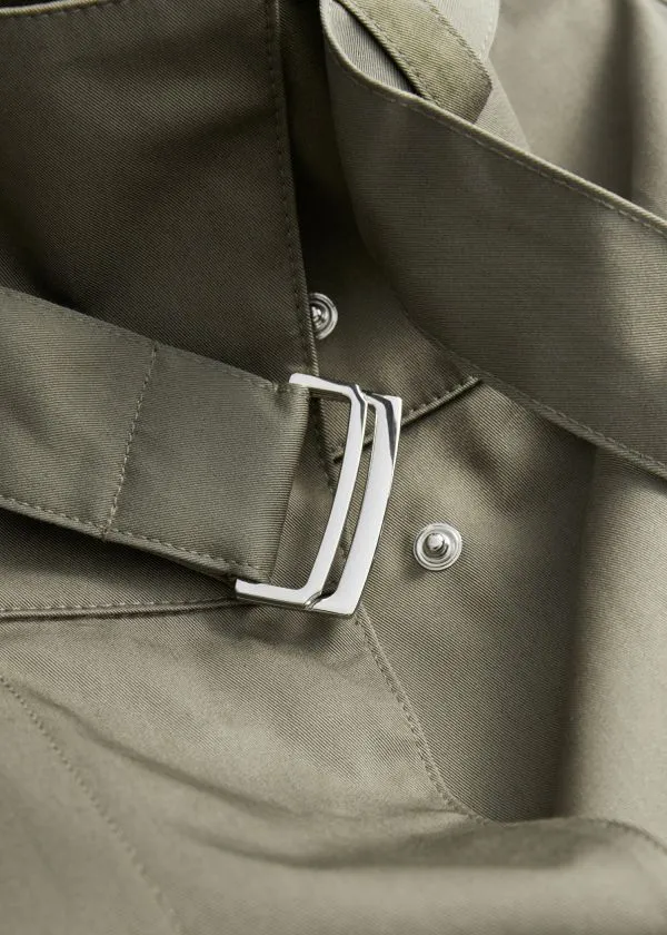 Women Jackets and Coats and Other Stories Aline FunnelNeck Jacket Khaki Green
