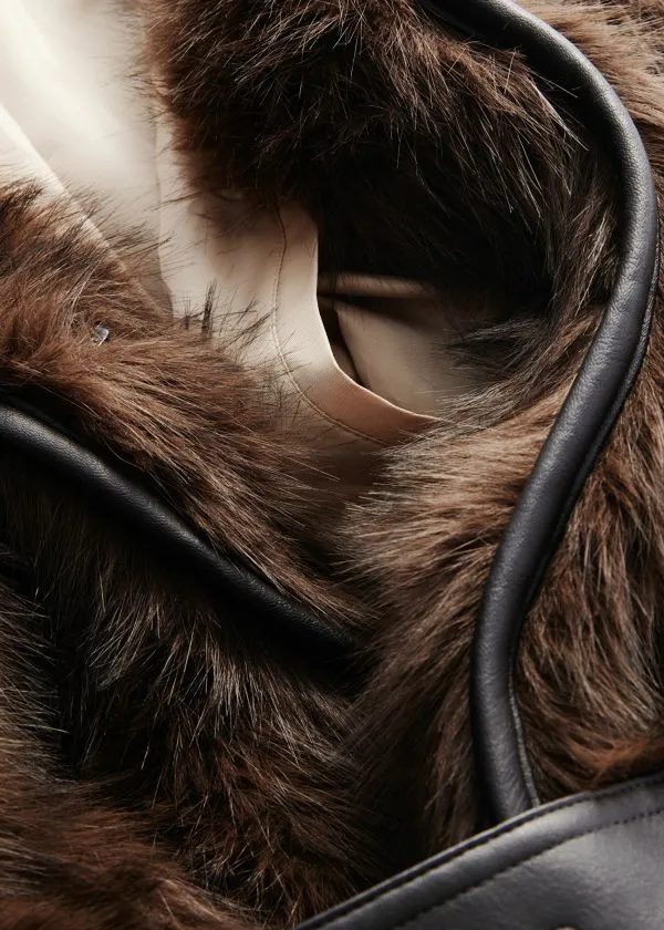 Women Jackets and Coats and Other Stories Belted Faux Fur Coat Brown