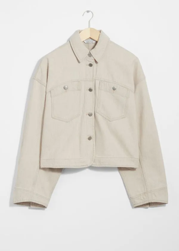 Women Jackets and Coats and Other Stories Boxy Denim Jacket Light Beige
