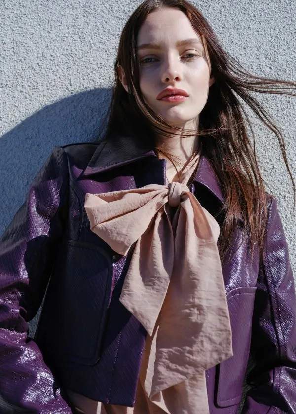 Women Jackets and Coats and Other Stories Cropped PatchPocket Jacket Plum