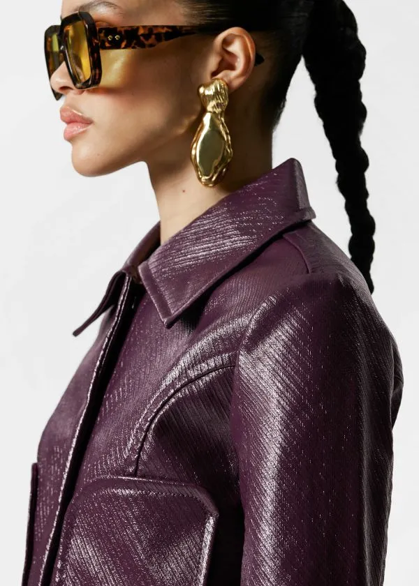 Women Jackets and Coats and Other Stories Cropped PatchPocket Jacket Plum