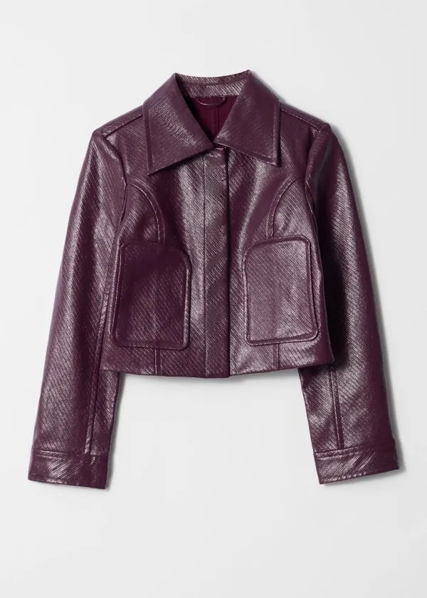 Women Jackets and Coats and Other Stories Cropped PatchPocket Jacket Plum