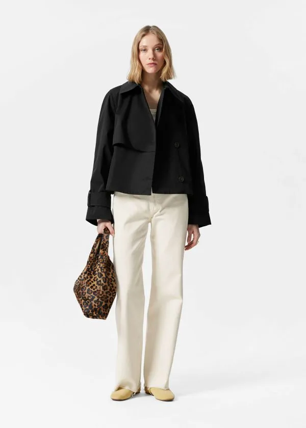 Women Jackets and Coats and Other Stories Short Trench Coat Jacket Black